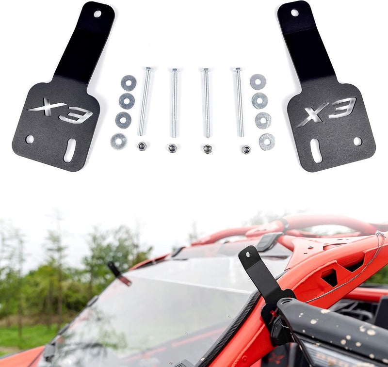 SAUTVS UTV Adjustable 50 inch LED Light Bar Brackets, Metal Rotatable 50 Light Bar Brackets Mount Kit for Can-Am Maverick X3 Accessories - Image 1