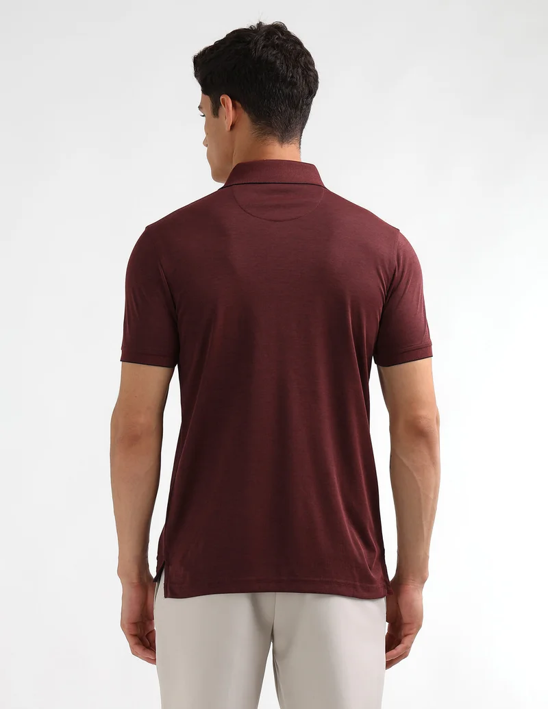 Arrow Red Solid Regular Fit Polo Shirt for Men | Best Price UAE