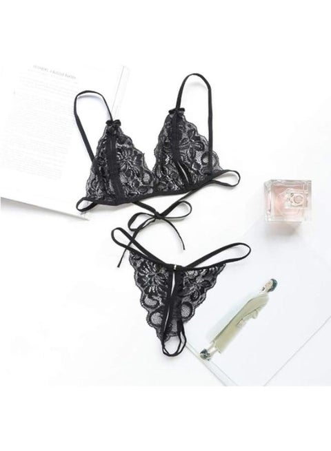 طقم ملابس داخلية حريمي دانتيل تول رقم: 01