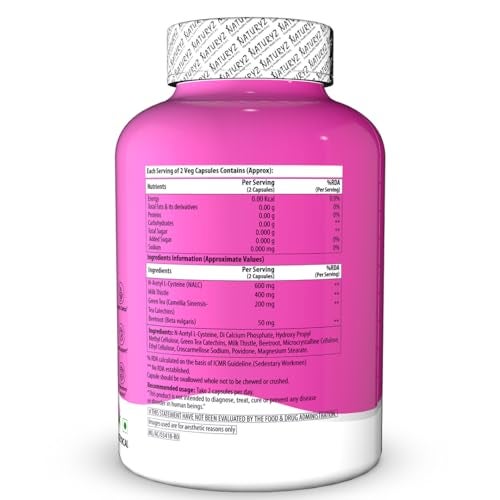 NATURYZ After Cheers Fatty Liver & Alcohol Detox Supplement with Milk Thistle, N-Acetyl Cysteine (NAC), Green Tea & Beetroot | Advanced Liver Health, Hangover Recovery | Helps detox After Drinking | 60 Vegetarian Capsules - Image 2
