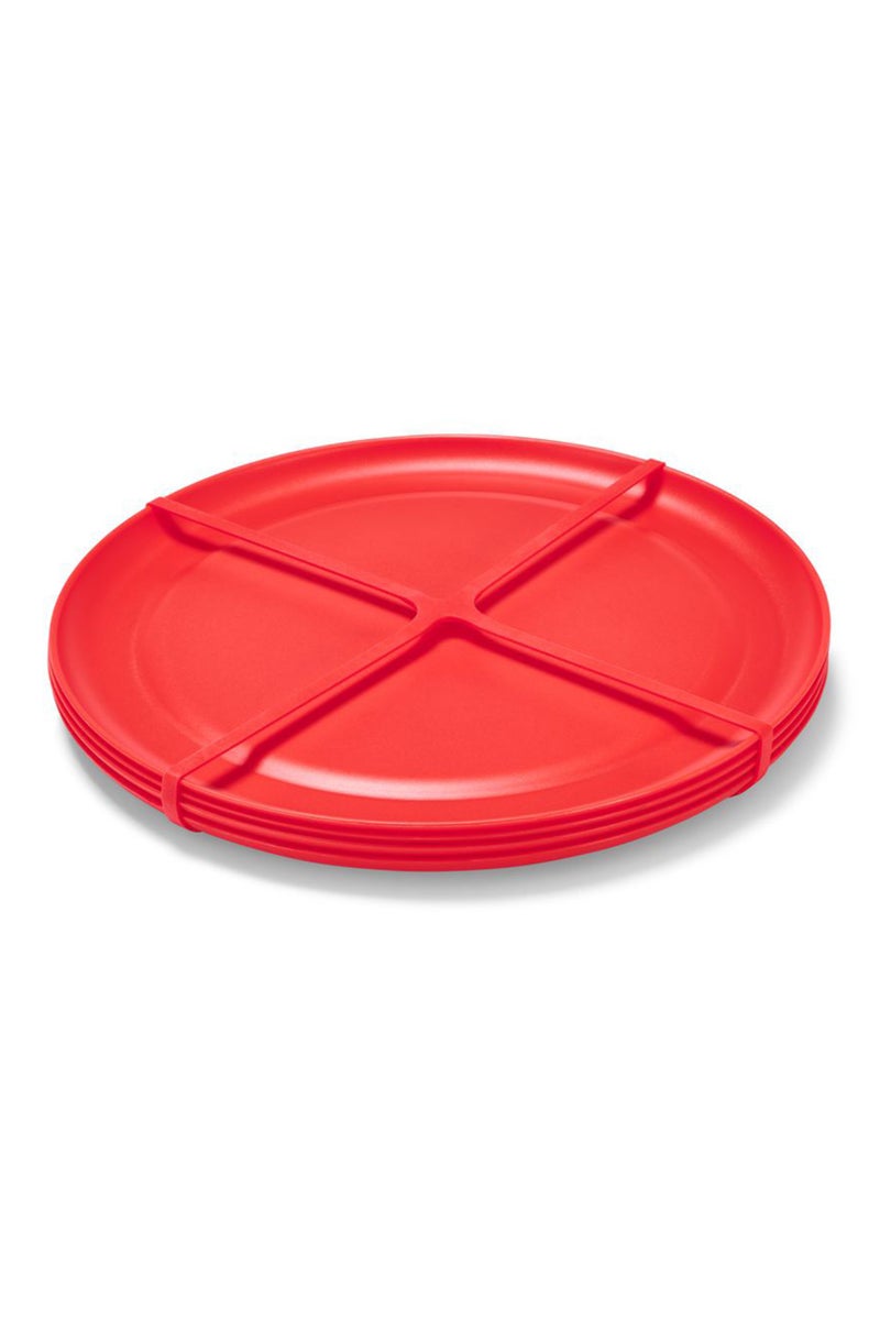 Tchibo 4 Pieces Picnic Plates, Red - Image 4