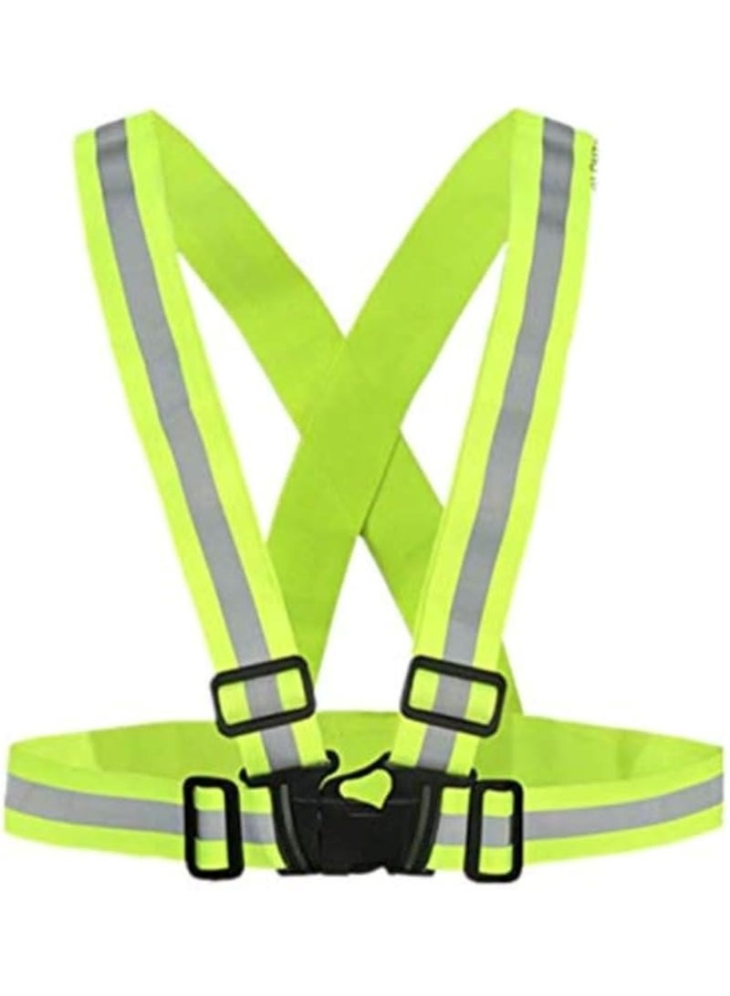 Generic High-Visibility Reflective Safety Belt & Jacket Set Yellow  - Image 1