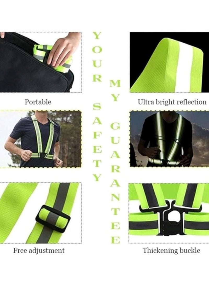 Generic High-Visibility Reflective Safety Belt & Jacket Set Yellow  - Image 3