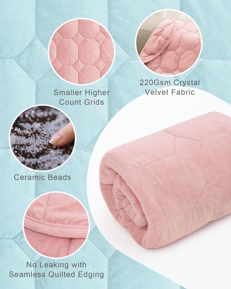 Cottonblue Weighted Lap Blanket 7lbs, Cozy Luxury Crystal Velvet Weighted Blanket for Adults, Small Weighted Blanket for Relaxation, Sleeping, Travel, Dull Pink, 29" x 24" - Image 4
