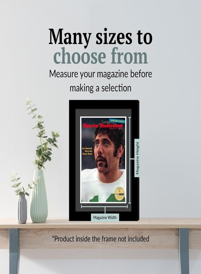 Creative Picture Frames 8.25" x 11" Sports Illustrated Magazine Display Frame, Suitable for Up to 1970 Collector's Edition Sports Magazines with Wall Mount & Easel, Black Mat, 1 Count - Image 2