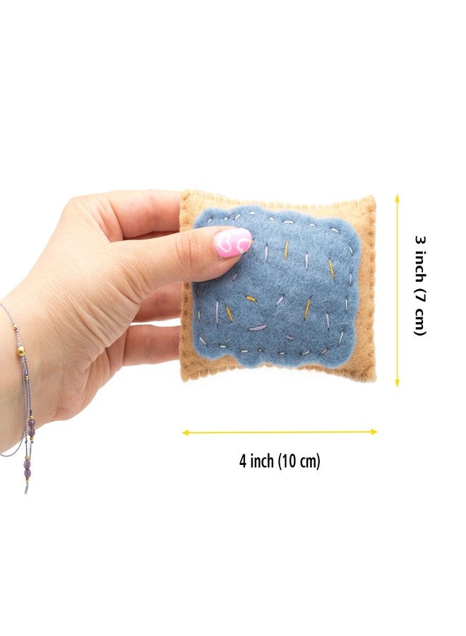 Glaciart One Wool Pop Tart Cat Toy Set with Catnip (2PCS) | for Interaction & Boredom Relief, Encourages Cats to Exercise & Play | Filled w/Organic Catnip to Help Sooth or Reduce Anxiety - Image 5
