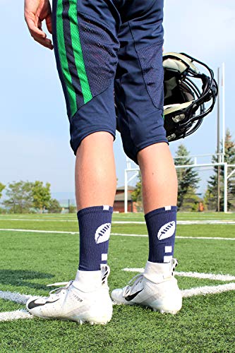 MadSportsStuff Football Logo Crew Socks (Black/Neon Pink, Medium) - Image 5