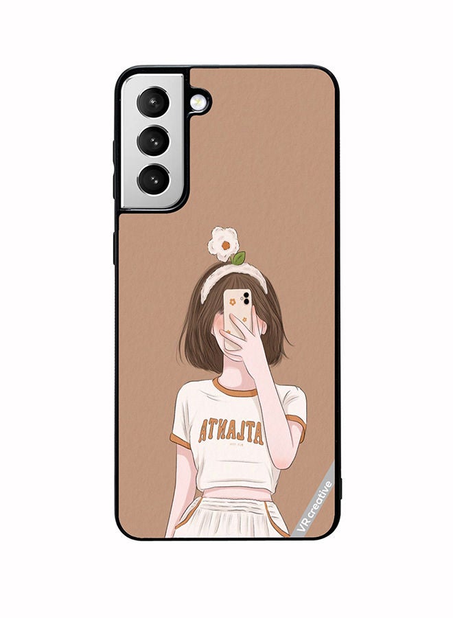 VR CREATIVE Protective Case Cover For Samsung Galaxy S22 Plus 5G Flower On Head Design Multicolour - Image 1
