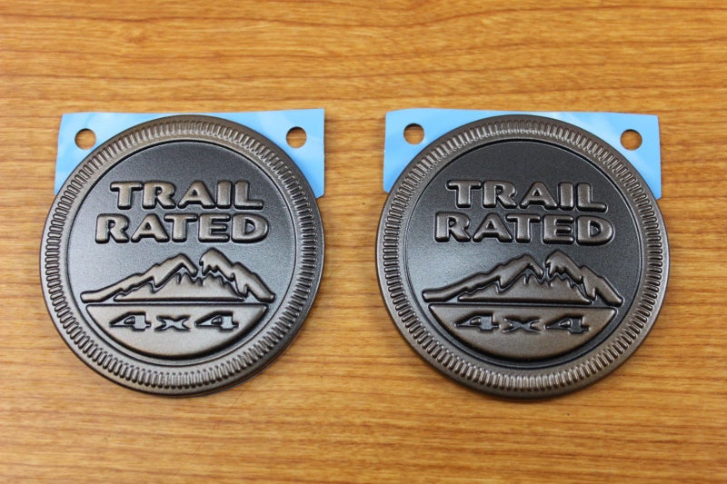 Mopar Jeep Wrangler Set Of 2 75th Anniversary Edition Trail Rated 4x4 Emblems OEM - Image 2