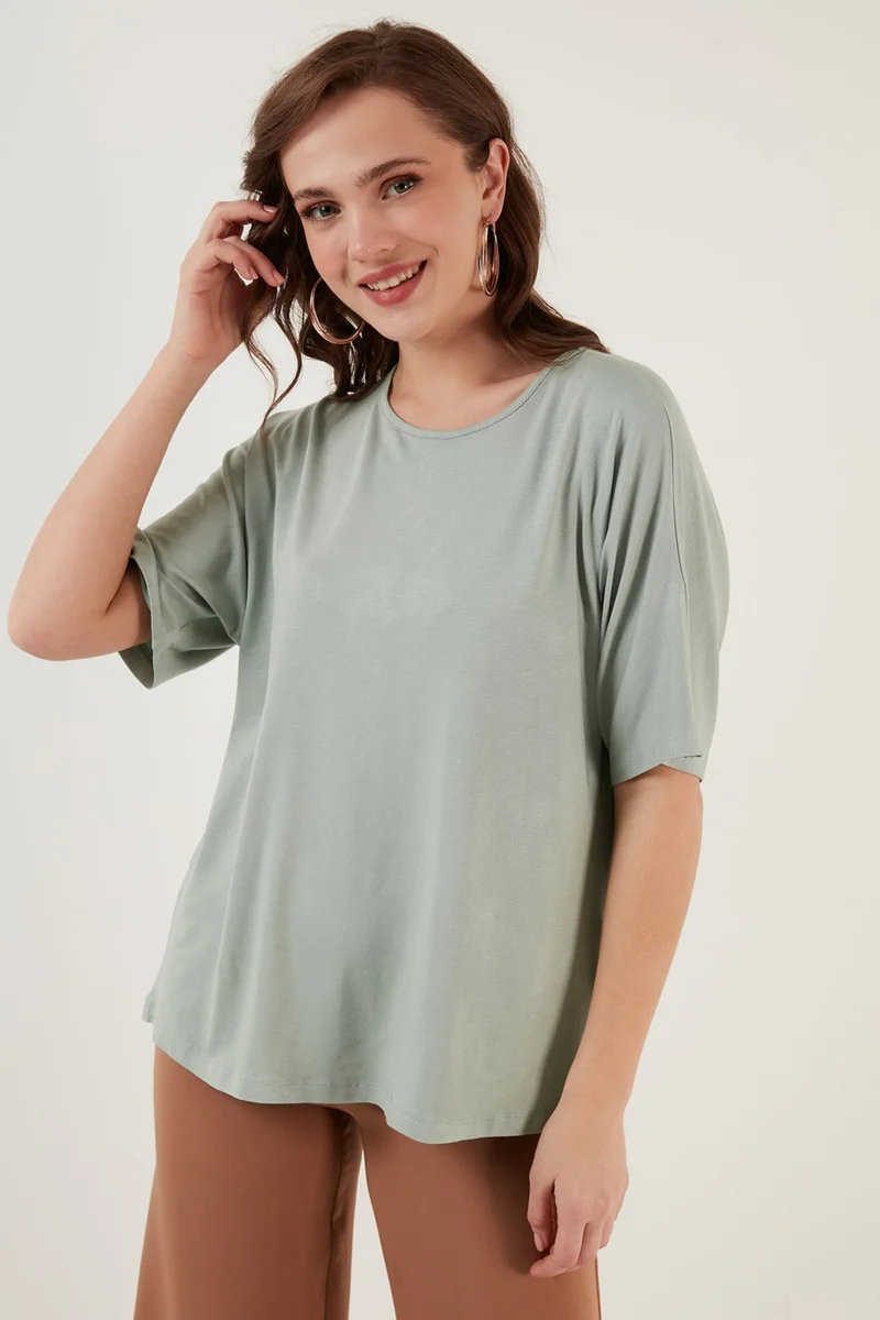ليلا Crew Neck Oversize Blouse Women's Blouse 5864528