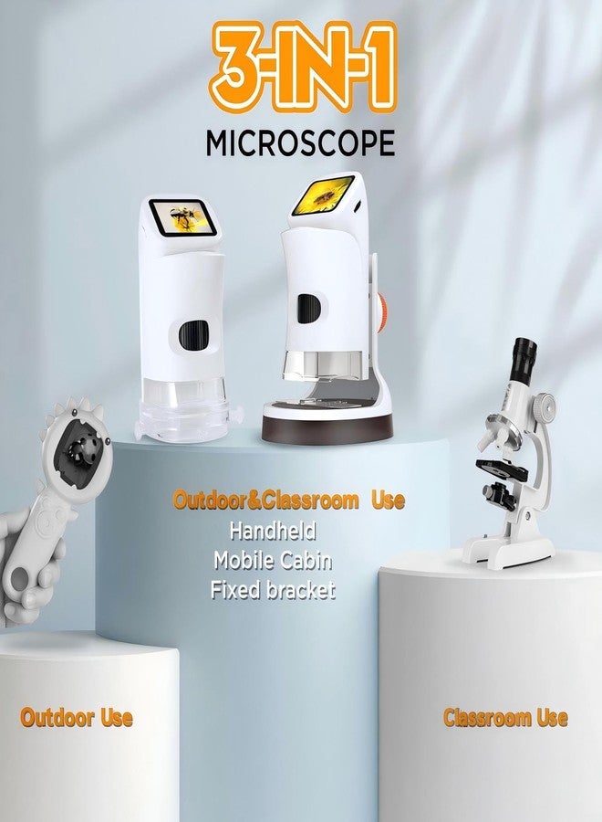 Uarzt 1000X Kids Microscope Handheld with Bug Portable Containers - Digital Microscope for Kids 8-12, STEM Toys Educational Science Kits for Kids 5-7, Ideal Birthday for Boys, Girls 2025 - Image 2