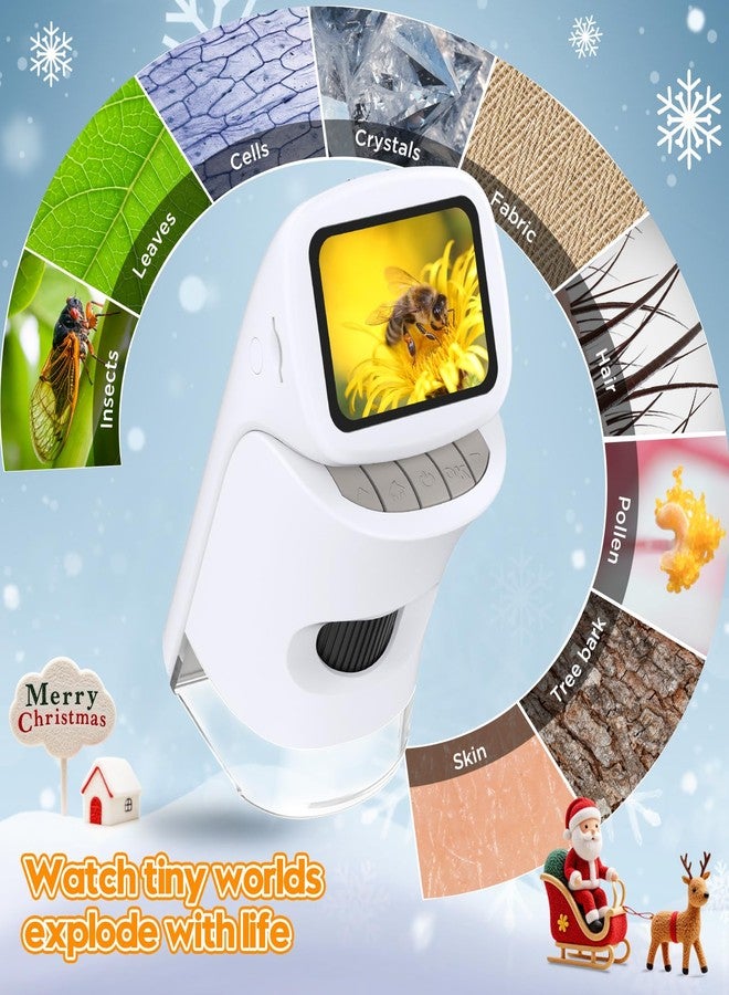 Uarzt 1000X Kids Microscope Handheld with Bug Portable Containers - Digital Microscope for Kids 8-12, STEM Toys Educational Science Kits for Kids 5-7, Ideal Birthday for Boys, Girls 2025 - Image 4
