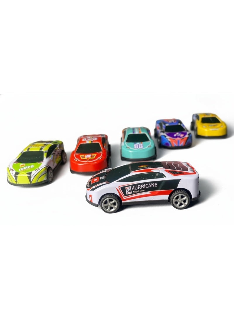 Alloy Cars 6-Piece Pull-Back Plastic Vehicles Set - 1:64 Scale Pull Back & Go Toy Cars for Kids - Image 3