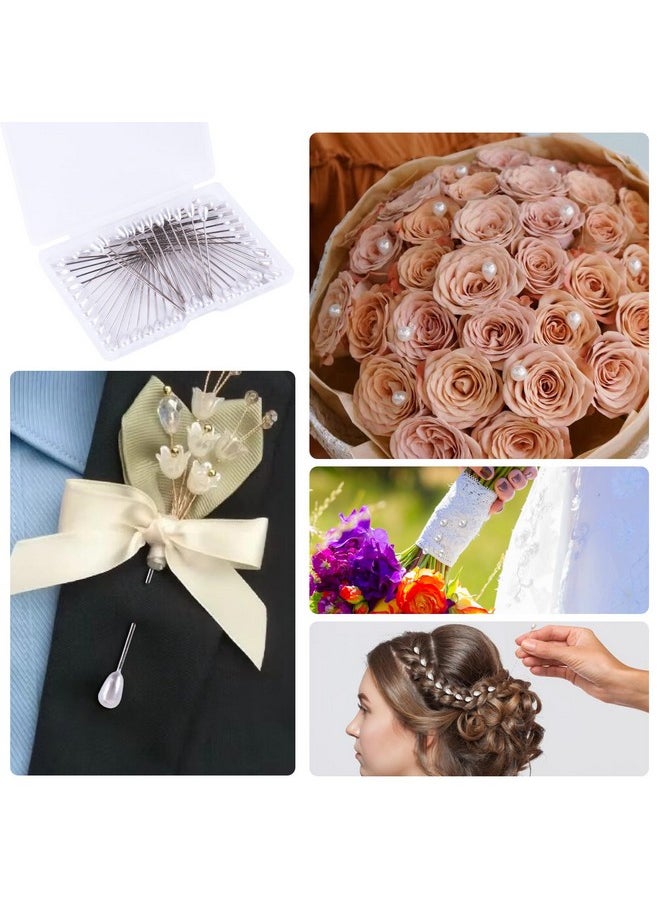 GLAMFIELDS - Floral Tape And Floral Wire,Floral Arrangement Kit With Green Flower Tape For Bouquets,Boutonniere Pin,White Ribbon, Wire Cutter For Bridal Bouquet Kit, Wreath Making Supplies - Image 1