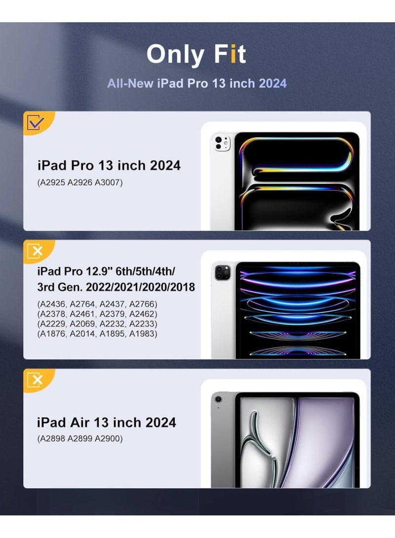 Raxoom iPad Pro 13 Inch Case with Pencil Holder 2024 (M4/7th Gen), 2024 iPad Pro M4 13 Cover Clear Transparent Back, Soft TPU Bumper iPad M4 13 cover for A2925 A2926 A3007 Black - Image 3