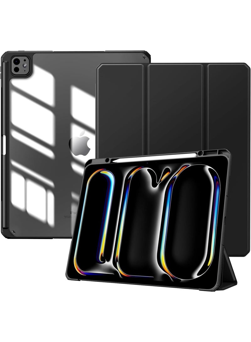 Raxoom iPad Pro 13 Inch Case with Pencil Holder 2024 (M4/7th Gen), 2024 iPad Pro M4 13 Cover Clear Transparent Back, Soft TPU Bumper iPad M4 13 cover for A2925 A2926 A3007 Black - Image 4