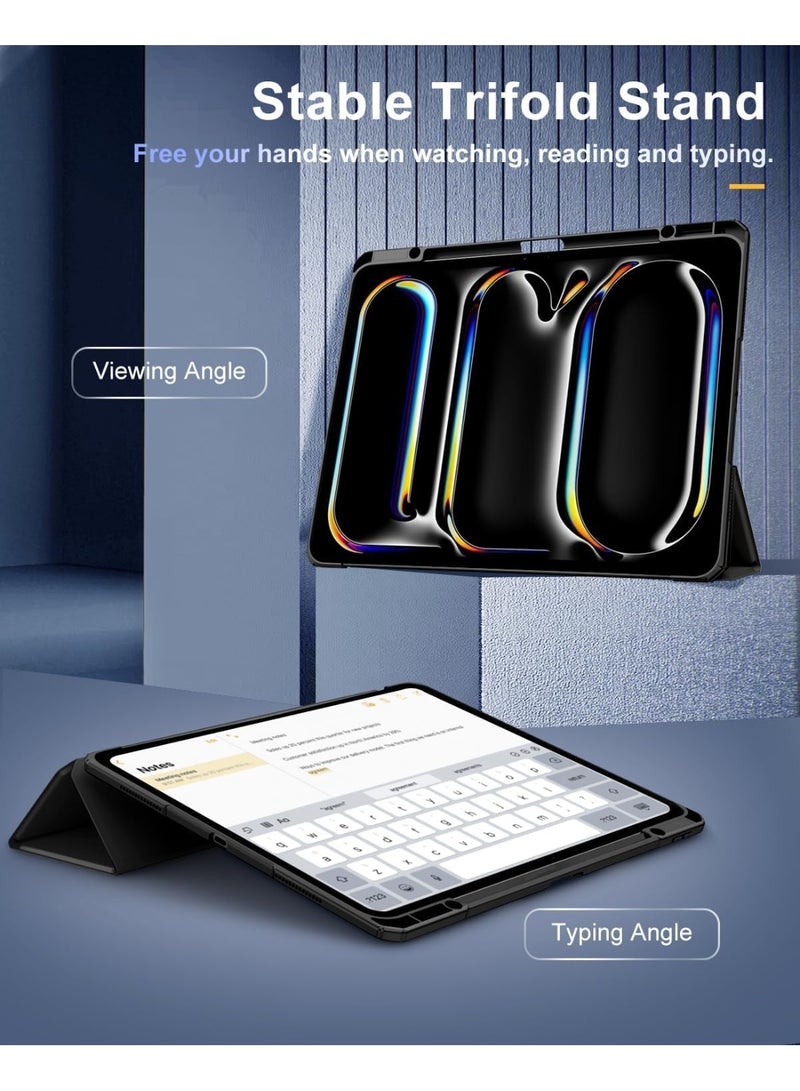 Raxoom iPad Pro 13 Inch Case with Pencil Holder 2024 (M4/7th Gen), 2024 iPad Pro M4 13 Cover Clear Transparent Back, Soft TPU Bumper iPad M4 13 cover for A2925 A2926 A3007 Black - Image 2