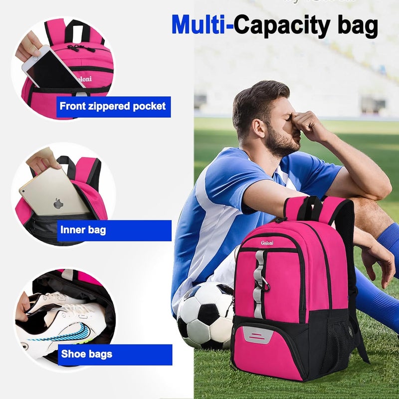 Goloni |Basketball Soccer Backpack Bag - Soccer Backpack & Bags for Basketball, Volleyball & Football Sports, Includes Separate Cleat Shoe and Ball Compartment, fit to & Adult - Image 2