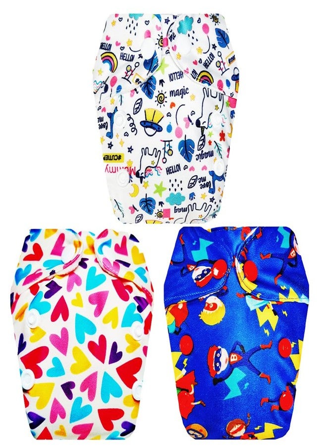 حفاضات قماشية فاخرة من دمبلدو للأطفال حديثي الولادة مع حشوة داخلية (عبوة من 3 قطع) | ناعمة ولطيفة | تسمح بمرور الهواء | سريعة الجفاف | مثالية للأطفال الصغار | من 0 إلى 4 أشهر | للجنسين - Image 1