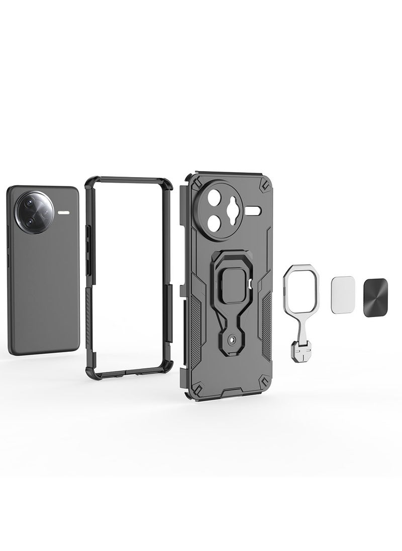 Case for Xiaomi Poco F7 Ultra / Redmi K80 Pro with Kickstand, PC+TPU Dual-Layer Hybrid Protection Back Cover,Rose Gold - Image 5
