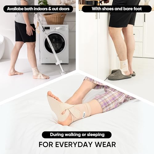 NEOFECT Drop Foot Brace Beige - Adjustable AFO Ankle Brace for Walking & Stroke Recovery, Breathable Material for Ankle and Foot Support, Comfortable Design (Left) - Image 5
