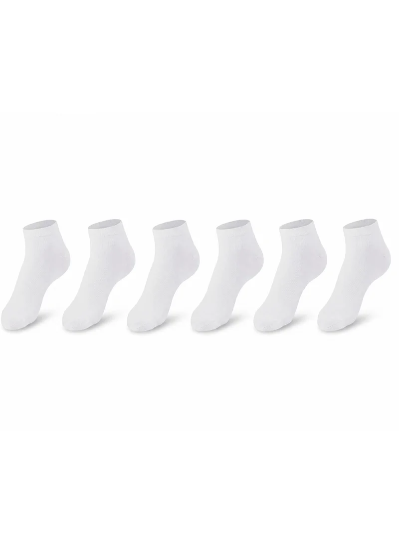 Mens Cotton-blended Low cut Sneaker Socks (PACK OF 6) Lightweight, Ultra-Soft touch, Secure Gentle Grip, Reinforced stitch, Skin Friendly - WHITE
