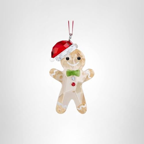 Swarovski's Holiday Cheers Gingerbread Hanging Ornament  Gold-Tone  Green and Red Crystals  Part of the Holiday Cheers Collection - Image 4