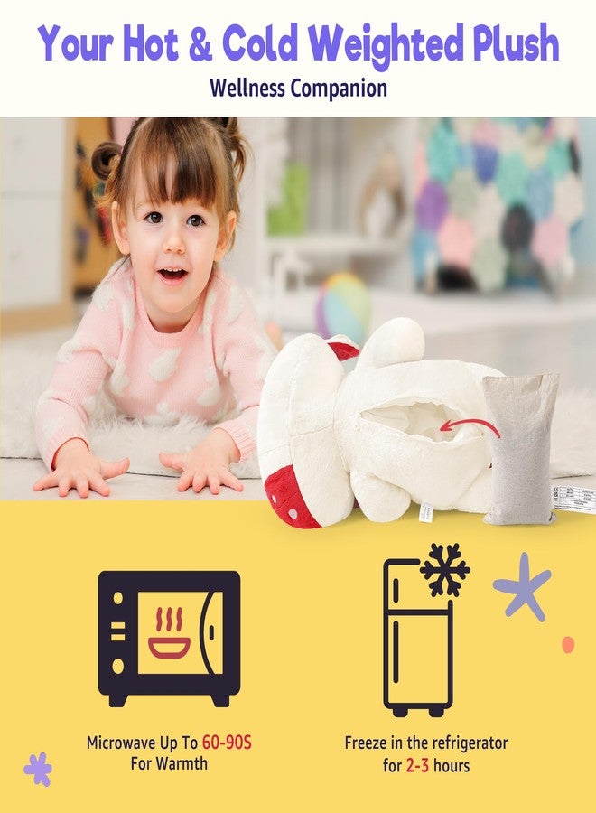 Onsoyours دمى بقرة الفطر المحشوة الأصلية من Onsoyours، وزنها 3.7 رطل، قابلة للتسخين في الميكروويف، لتخفيف التوتر - ألعاب قطيفة ناعمة ومريحة كبيرة الحجم (20 بوصة) للأطفال والكبار - Image 3