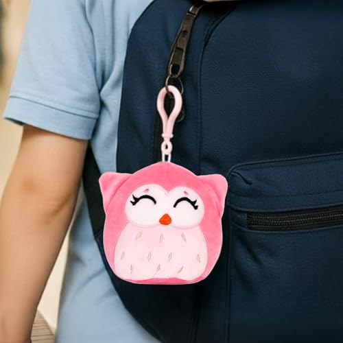 Mirada Hanging Owl Soft Plush Toy | Coral Stuffed Animal Keychain for Kids & Girls | Cute Mini Soft Toys, Stuffed Animals, Funny Toy, Gift Item, Bag Charm, Return Gifts & Party Favors | 11cm - Image 1