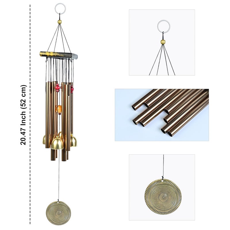 ZAICUS Wind Chime for Home Decor, Balcony, Garden, Door, Outdoor & Indoor Use – Metal Hanging Bell Windchime 52cm - Image 2