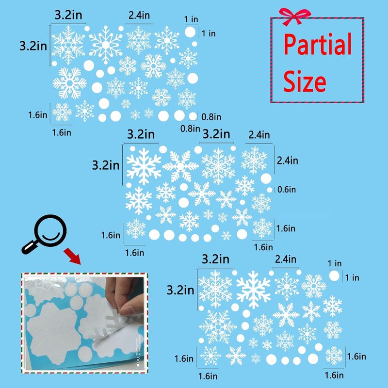 Afmivs Snowflake Window Clings for Glass Windows Snow Spray, 321PCS Christmas Window Clings Winter Xmas Holiday Window Stickers Decals Decor, 9 Sheets Christmas Decorations for Office Clearance Indoor - Image 3