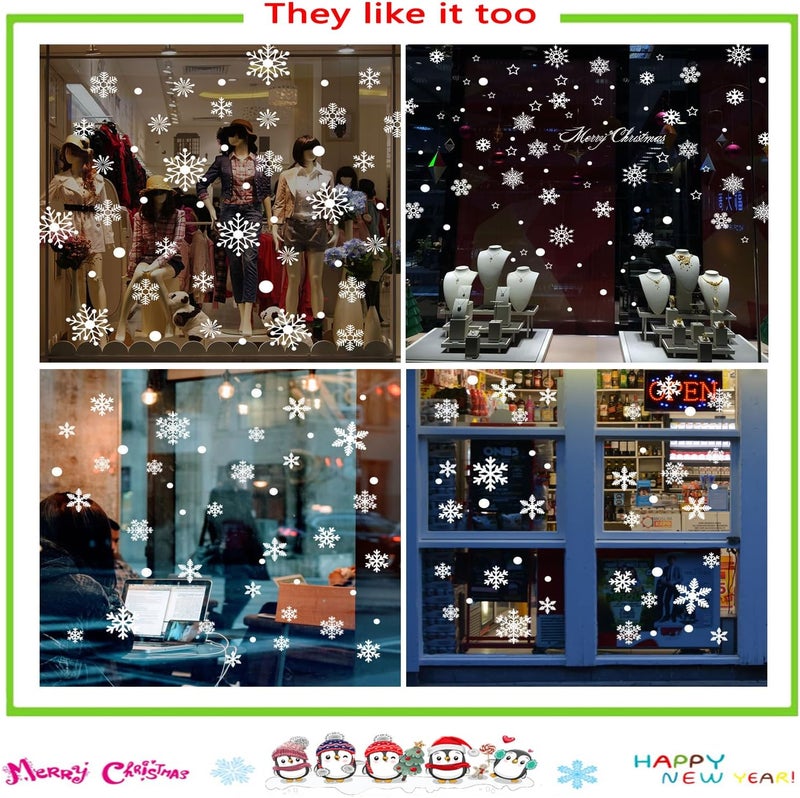 Afmivs Snowflake Window Clings for Glass Windows Snow Spray, 321PCS Christmas Window Clings Winter Xmas Holiday Window Stickers Decals Decor, 9 Sheets Christmas Decorations for Office Clearance Indoor - Image 5