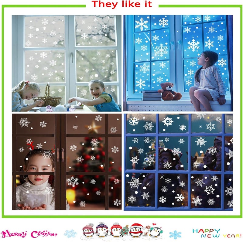 Afmivs Snowflake Window Clings for Glass Windows Snow Spray, 321PCS Christmas Window Clings Winter Xmas Holiday Window Stickers Decals Decor, 9 Sheets Christmas Decorations for Office Clearance Indoor - Image 4