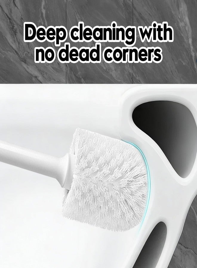 AONEZ 2 Pack Toilet Brush and Holder Set, Toilet Bowl Brush with Non-Slip Handle for Deep Cleaning, Nylon Bristles, Bathroom Accessories White - Image 4