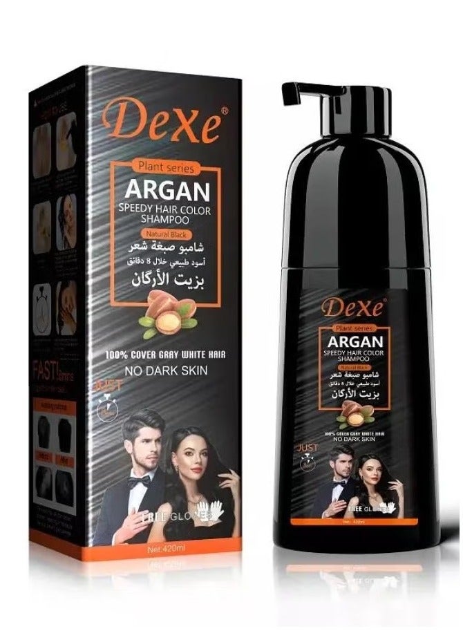 Argan Speedy Hair Color Shampoo Natural Black 420 ML