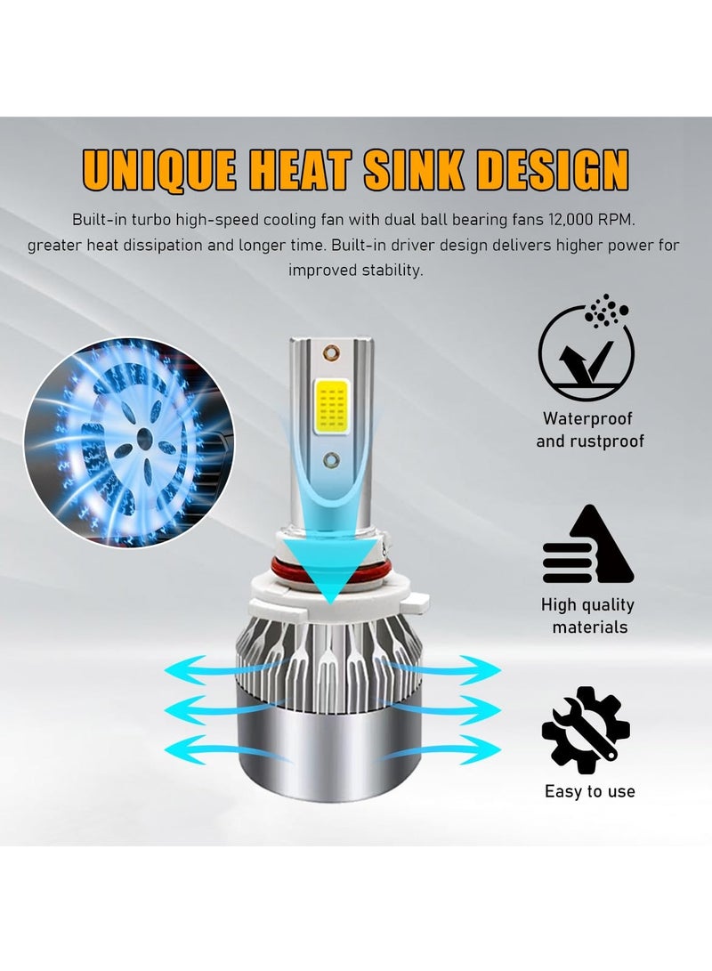 Excefore 2 PCS H8/H11/H9 Car LED Light, 6000K 3800LM Bright LED Bulb High Low Beam Halogen Replacement, Waterproof Fog Light Bulb Replacement, Plug & Play Bulb Lighting Car Accessories - Image 5