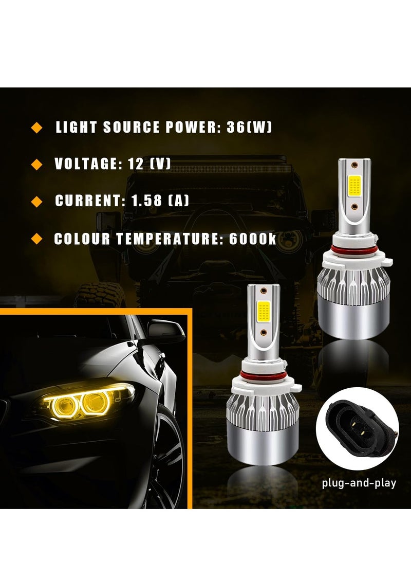 Excefore 2 PCS H8/H11/H9 Car LED Light, 6000K 3800LM Bright LED Bulb High Low Beam Halogen Replacement, Waterproof Fog Light Bulb Replacement, Plug & Play Bulb Lighting Car Accessories - Image 3