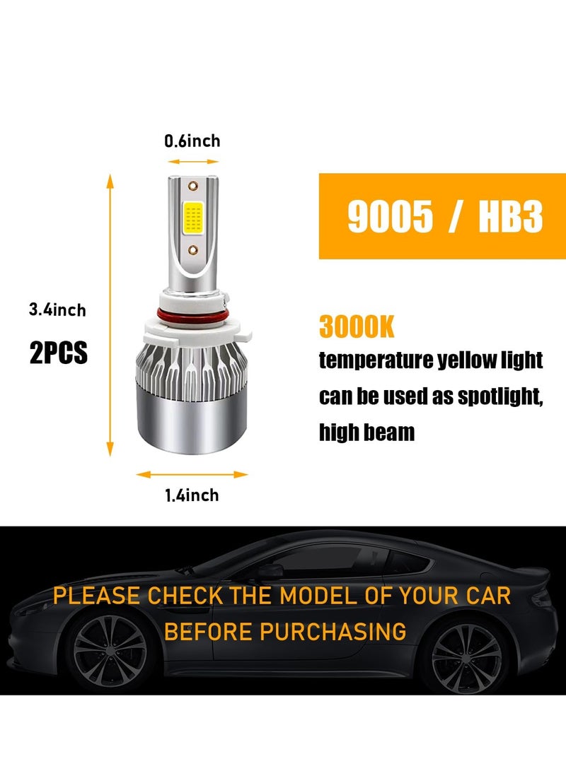 Excefore 2 PCS H8/H11/H9 Car LED Light, 6000K 3800LM Bright LED Bulb High Low Beam Halogen Replacement, Waterproof Fog Light Bulb Replacement, Plug & Play Bulb Lighting Car Accessories - Image 2