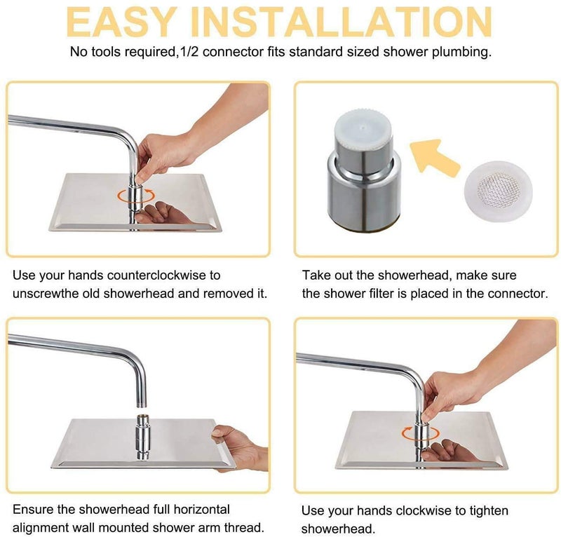 MLD MLD Super Ultra Slim 10 x 10 inch Square Stainless Steel Rain Shower Head with 229mm (9") Long SS Square Shower arm Combo,Free TAFLON TAP - Image 5