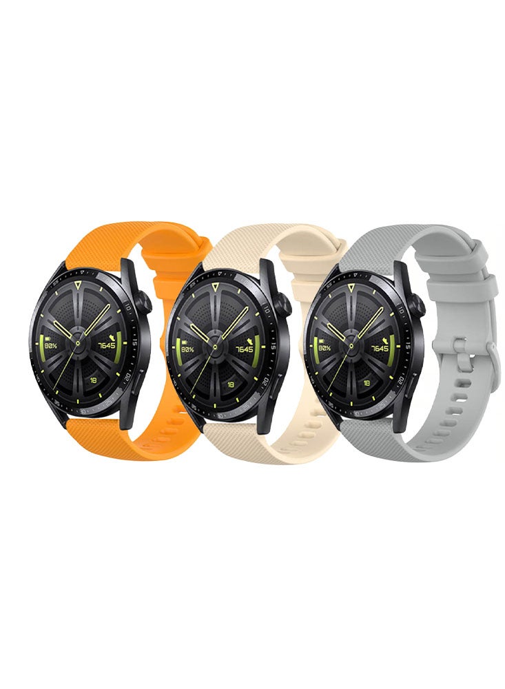 Perfii 3pcs Watchband Bundle Compatible with all Samsung, Huawei, Amazfit, Fitbit and Honor with 22mm band size - Image 1