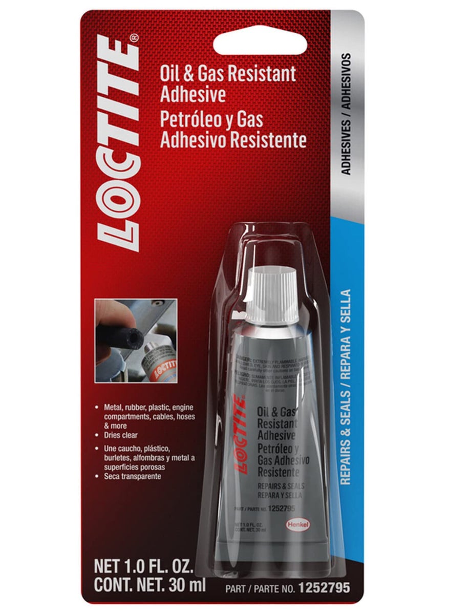 Loctite LOCTITE 1252795 Oil & Gas Resistant Adhesive Sealant for Automotive: High Performance, Multi-Purpose, Dries Clear, Anti-Freeze Resistant, Multi-purpose | 30 ml Tube (PN: 1252795) 