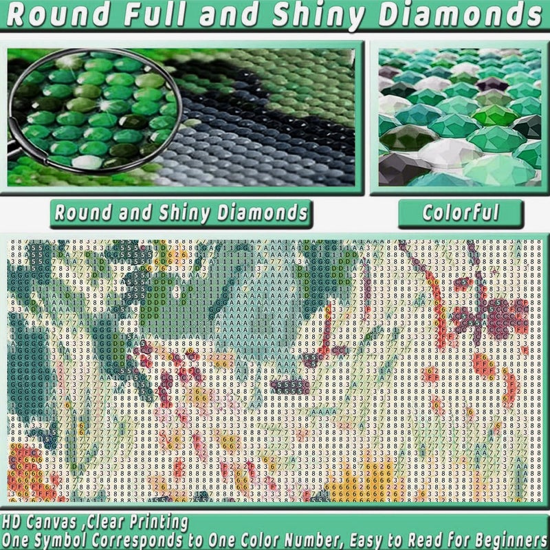 KICHANG Vintage Flowers Diamond Art Kits For Adults Beginner  Art Diy Modern Diamond Painting 5D Round Full Drill Diamond Dots Gem Art Crafts With Tools Funny Crafts For Home Wall Decor&Gift-12X16In - Image 5