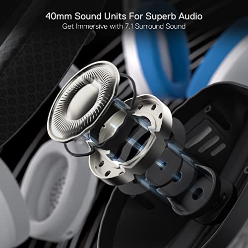 Redragon H848 BT Wireless Gaming Headset - Lightweight - 7.1 Surround Sound - 40MM Drivers - Detachable Microphone - Multi Platforms for PC, PS5/4/3, Switch, Mobile - Image 4