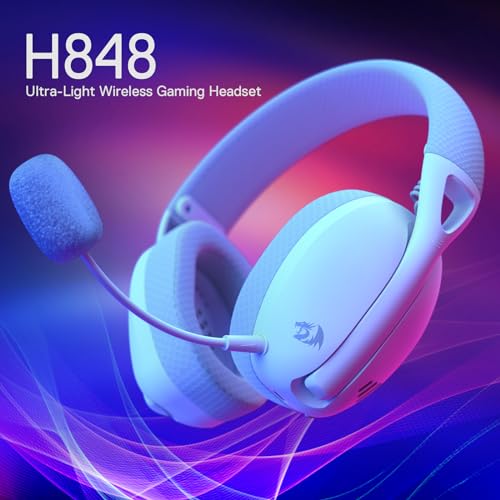 Redragon H848 BT Wireless Gaming Headset - Lightweight - 7.1 Surround Sound - 40MM Drivers - Detachable Microphone - Multi Platforms for PC, PS5/4/3, Switch, Mobile - Image 2