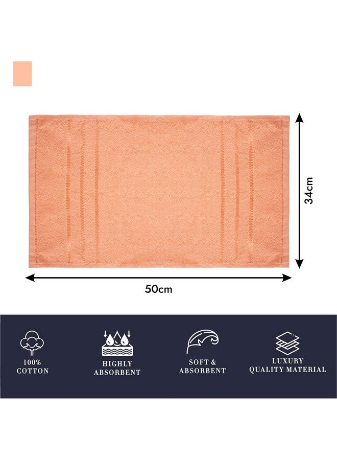 Kuber Industries Face Towel | Cotton Towels For Facewash | Towels For Daily Use | Workout Hand Towel | Lining Design | 14X21 Inch | Pack Of 5 | Peach - Image 3