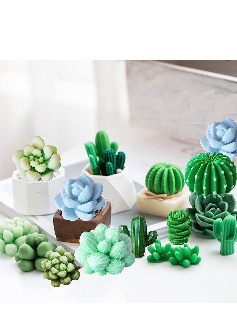 SYOSI Candle Molds, 6pcs Making Molds 3D Silicone Mold Flower Cactus Wax for Scented Candles Soaps Making, Wax, Resin Casting,Cake Dessert Mousse Decoration - Image 3