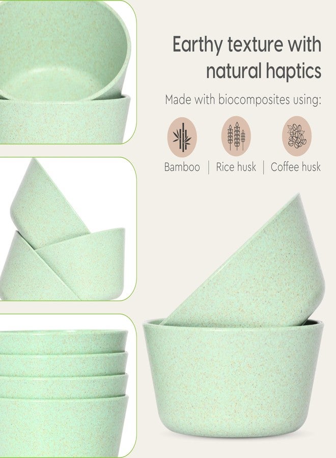 Eha Set of 2 Earth-Friendly Small Curry Bowls for Kitchen | 175 ml | Made with Bamboo Fibers & Rice Husk | Microwave Safe Bowl (Reheat Only) | for Hot & Cold Serving Bowl Set | Celeste - Image 5
