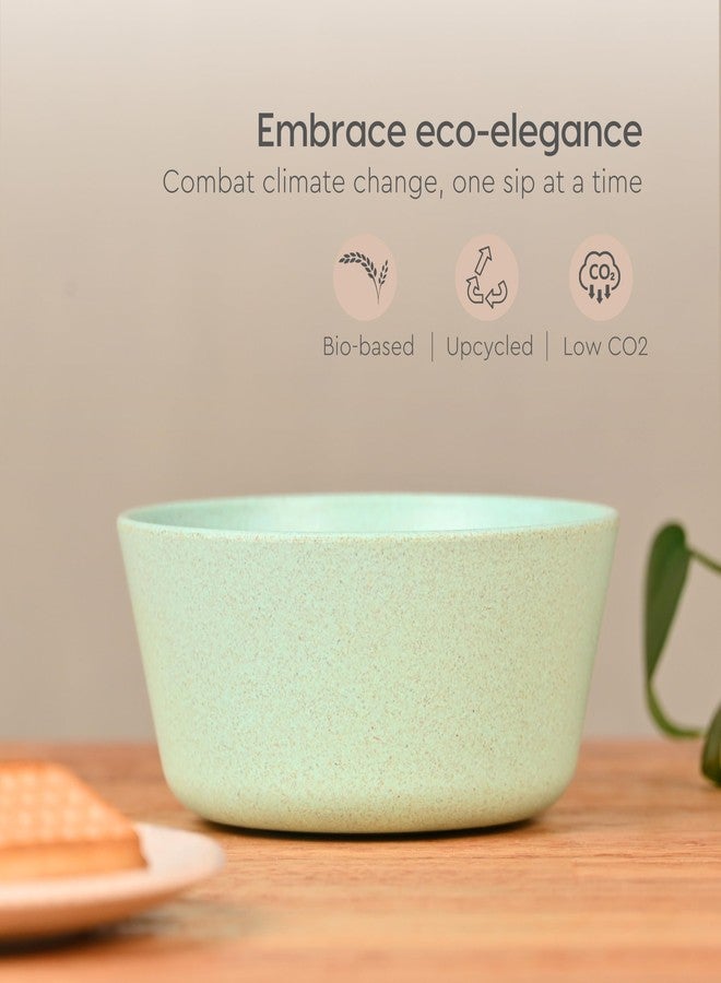 Eha Set of 2 Earth-Friendly Small Curry Bowls for Kitchen | 175 ml | Made with Bamboo Fibers & Rice Husk | Microwave Safe Bowl (Reheat Only) | for Hot & Cold Serving Bowl Set | Celeste - Image 3