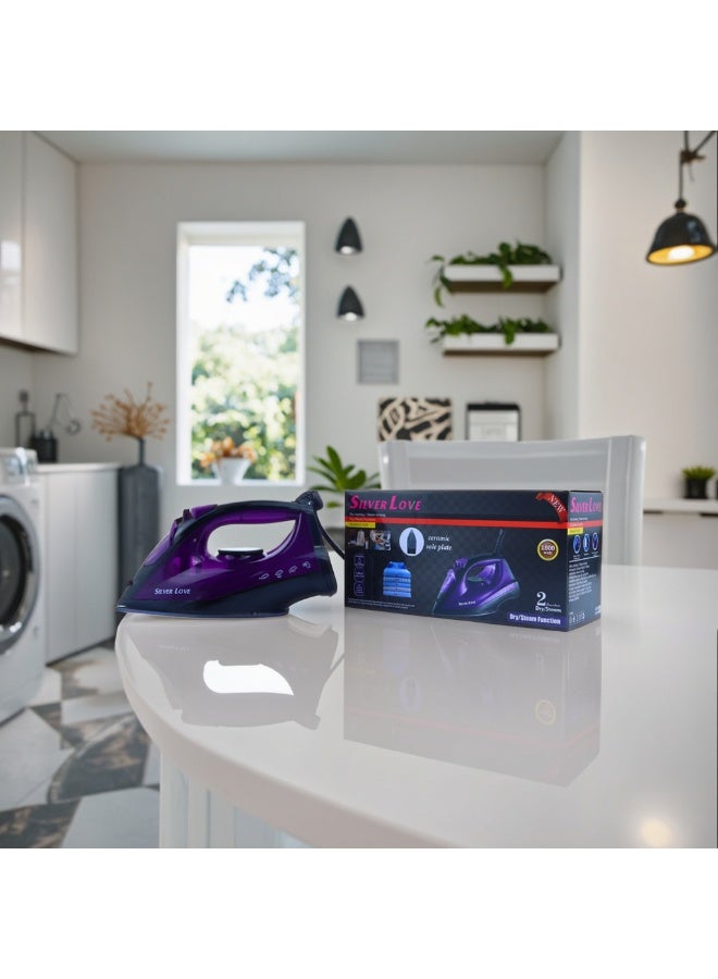 Silver Love CY-828 Dry Steam Iron – Powerful 1800W Fast Heating with Non-Stick Soleplate for Smooth Wrinkle-Free Clothes Every Day at Home and Travel Use - Image 3