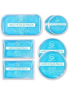 AllSett Health Reusable Hot and Cold Gel Ice Packs for Injuries - Cold Compress, Ice Pack, Gel Ice Packs, Cold Pack, Gel Ice Pack, Cold Packs for Injuries - 7 Pack  - Image 1